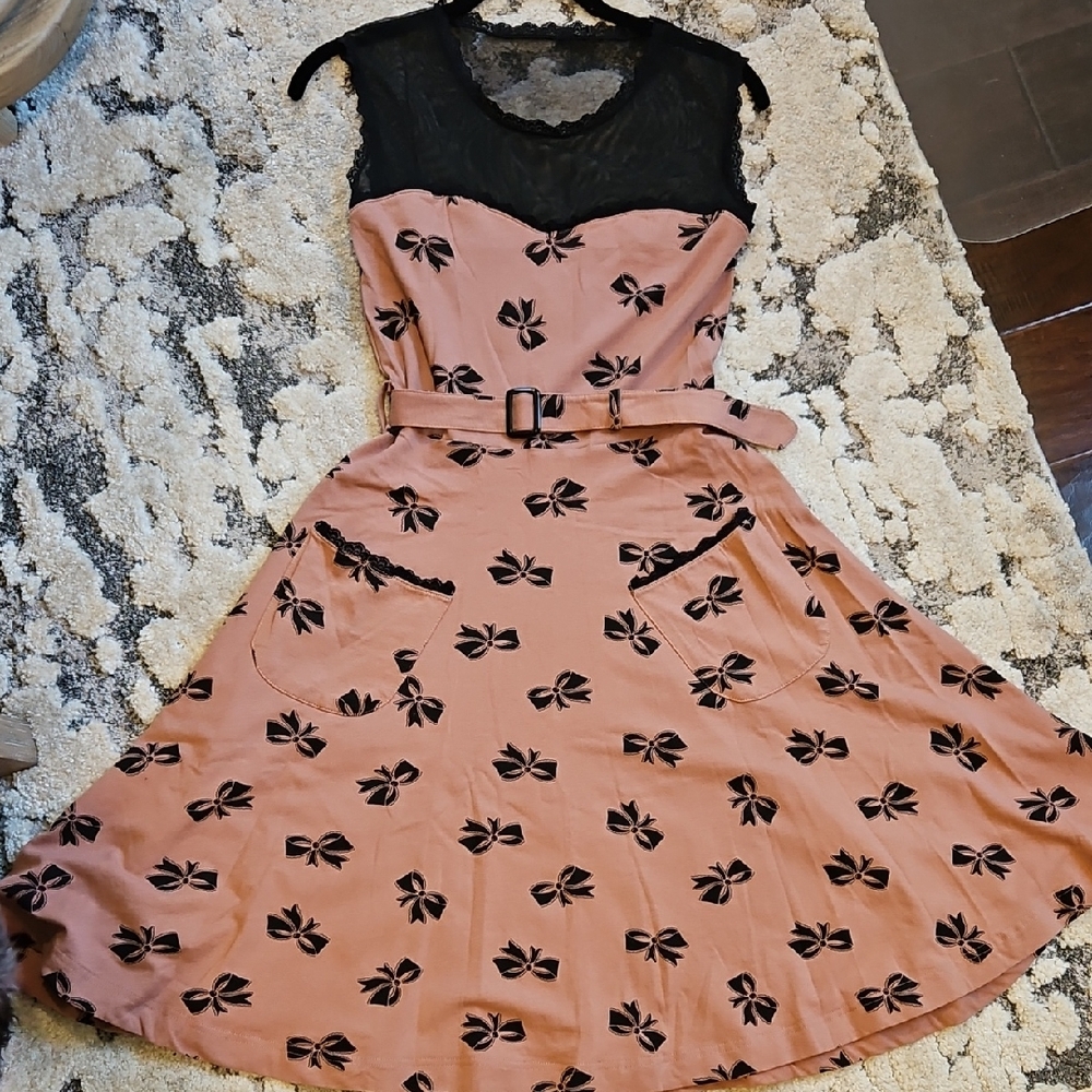 Effie's Heart Black and Tan Midi Dress